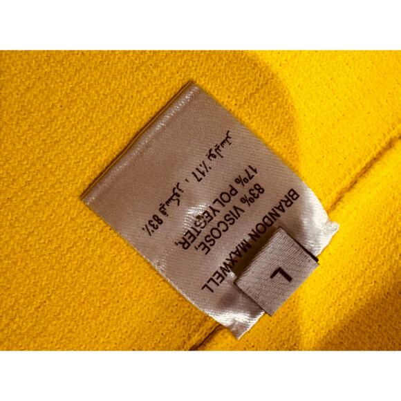 Brandon Maxwell Yellow Strapless Knit SunDress with Bell Mini Skirt sz L - Picture 8 of 12